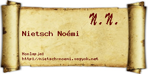 Nietsch Noémi névjegykártya